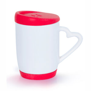 Mug with Silicon Base and Lid Red